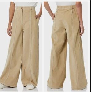 NWT Making The cut Tan Wide-Leg , high rise corduroy Pants size S & L.